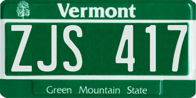 VT license plate ZJS417