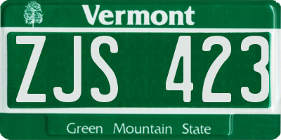 VT license plate ZJS423