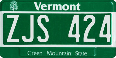 VT license plate ZJS424