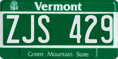 VT license plate ZJS429