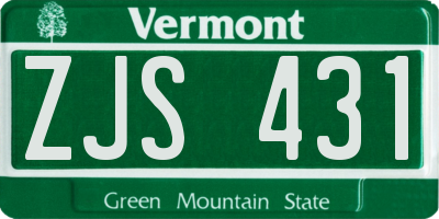 VT license plate ZJS431