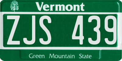 VT license plate ZJS439