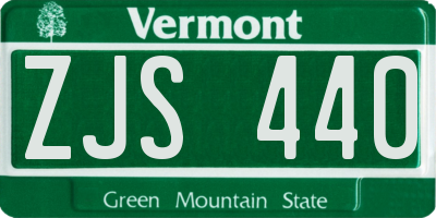 VT license plate ZJS440