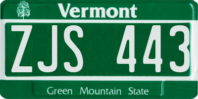 VT license plate ZJS443