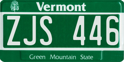 VT license plate ZJS446