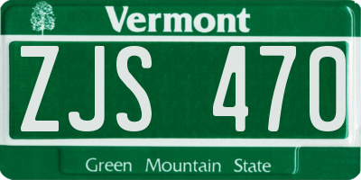 VT license plate ZJS470