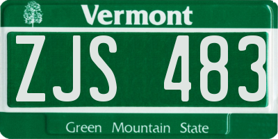 VT license plate ZJS483