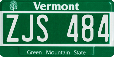 VT license plate ZJS484