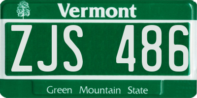 VT license plate ZJS486