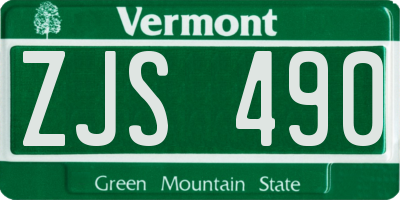 VT license plate ZJS490