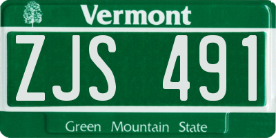 VT license plate ZJS491
