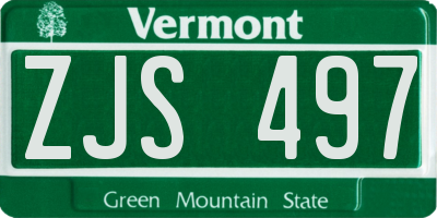 VT license plate ZJS497