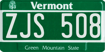VT license plate ZJS508