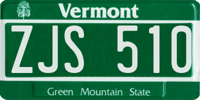VT license plate ZJS510