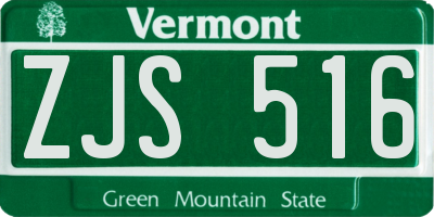 VT license plate ZJS516
