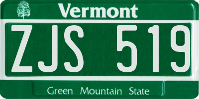 VT license plate ZJS519