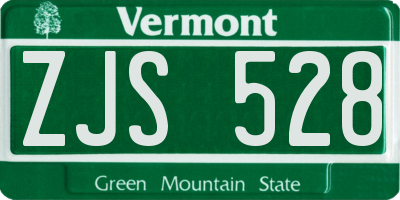 VT license plate ZJS528