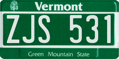 VT license plate ZJS531