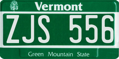 VT license plate ZJS556