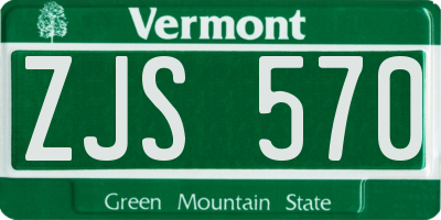 VT license plate ZJS570