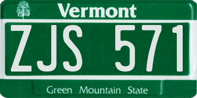 VT license plate ZJS571