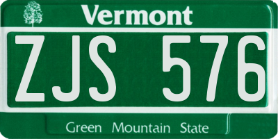 VT license plate ZJS576