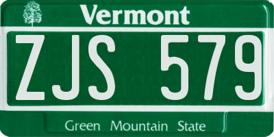 VT license plate ZJS579