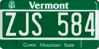 VT license plate ZJS584