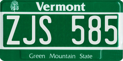 VT license plate ZJS585
