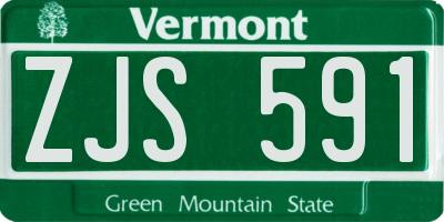 VT license plate ZJS591
