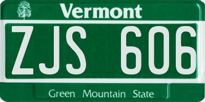 VT license plate ZJS606