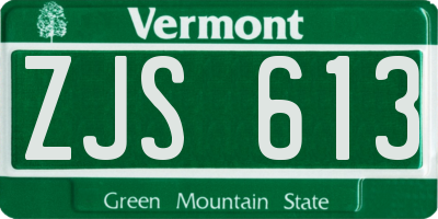VT license plate ZJS613