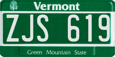 VT license plate ZJS619