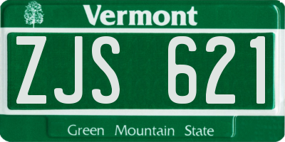 VT license plate ZJS621