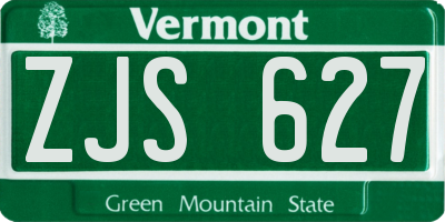 VT license plate ZJS627