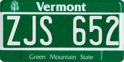 VT license plate ZJS652