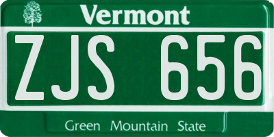 VT license plate ZJS656