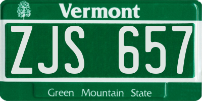 VT license plate ZJS657