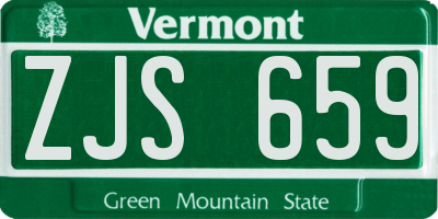 VT license plate ZJS659