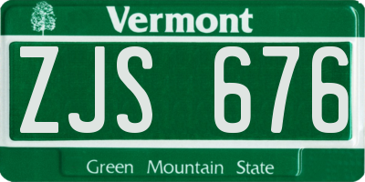 VT license plate ZJS676