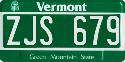 VT license plate ZJS679