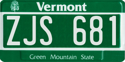 VT license plate ZJS681