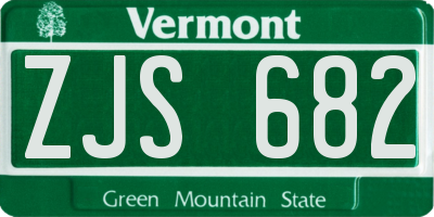 VT license plate ZJS682