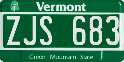 VT license plate ZJS683