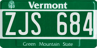 VT license plate ZJS684