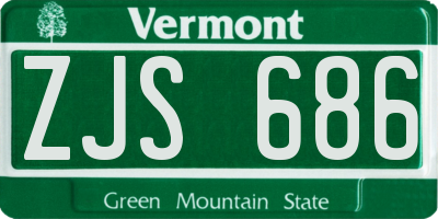 VT license plate ZJS686