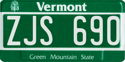 VT license plate ZJS690