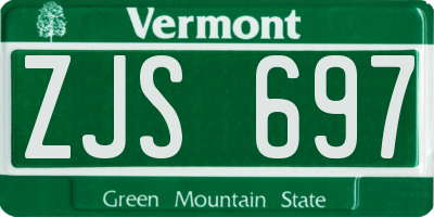 VT license plate ZJS697