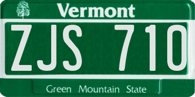 VT license plate ZJS710