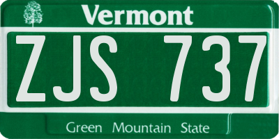 VT license plate ZJS737